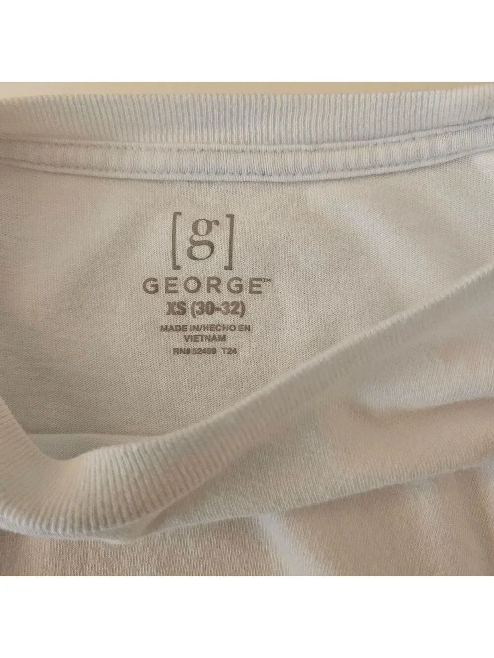 George Boys Youth Long Sleeve White T-shirt 100% Cotton size XS